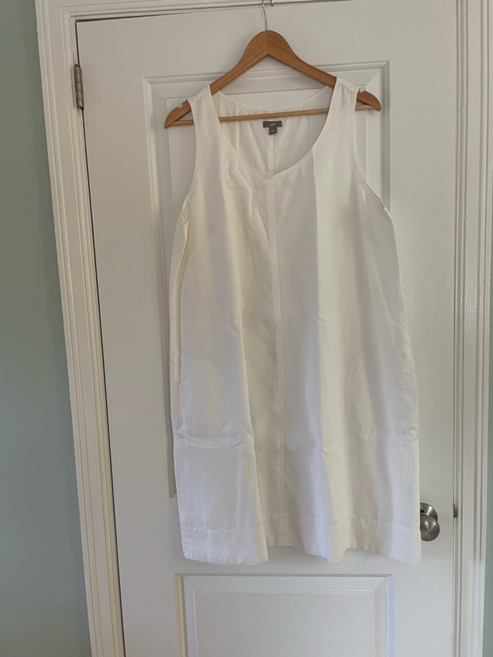 J.Jill fully lined white linen sleeveless dress (size L)